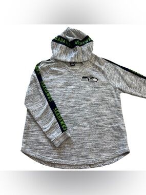 Seattle Seahawks NFL Team Apparel Women's XL V-Neck Hoodie Sweatshirt Pullover